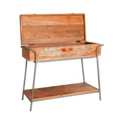 Rackhams Oakland Reclaimed Box Console Table Metal and Wood - Wood - 1 - 110CM X 40CM X 80CM  (LXDXH) - thumbnail 2