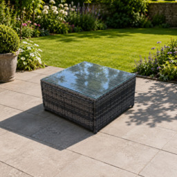 Rackhams Square Rattan Coffee Table - Dark Grey Mixed