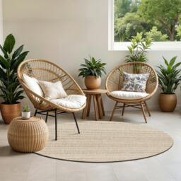 Rackhams Eagean-Global Beige Brown Cream In- & Outdoor Rug - 130 x 180 cm - thumbnail 5