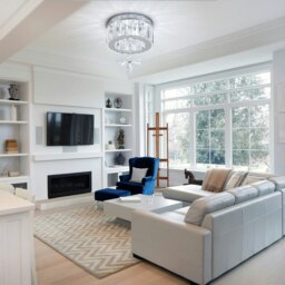 Rackhams Modern Round Crystal Ceiling Light with Crystal Pendant - L - thumbnail 5