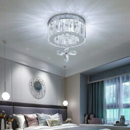 Rackhams Modern Round Crystal Ceiling Light with Crystal Pendant - L - thumbnail 3
