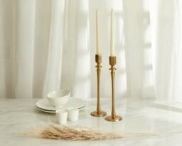 Rackhams Jenna Brass Candle Holders Set - thumbnail 5