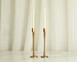Rackhams Jenna Brass Candle Holders Set