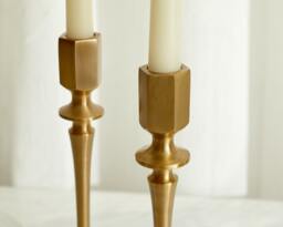 Rackhams Jenna Brass Candle Holders Set - thumbnail 2