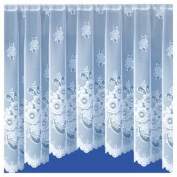 "Rackhams Floral Design Net Lace Curtain Jardiniere with Elevated Base - White - 54"" (137cm) - 200"" (508cm)" - thumbnail 2