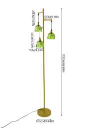 Rackhams 3-Light Floor Lamp with Foot Switch - Gold - One Size - thumbnail 4