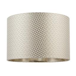 Rackhams Modern Light Shimmer Taupe Drum Shade with Inner Champagne Gold Lining - thumbnail 1