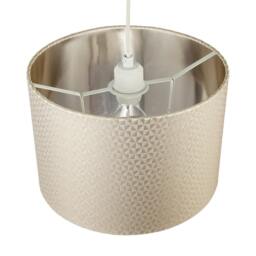 Rackhams Modern Light Shimmer Taupe Drum Shade with Inner Champagne Gold Lining - thumbnail 3