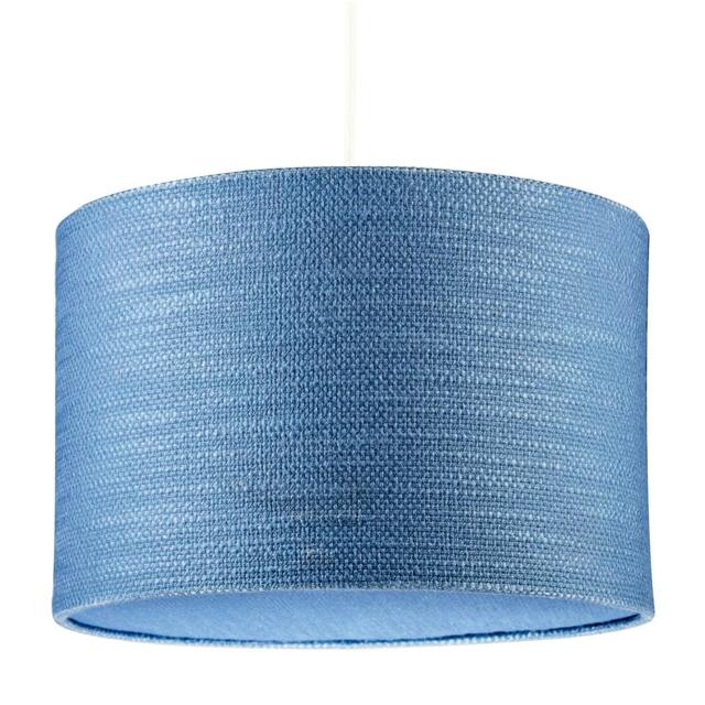 Rackhams Glacier Lake Blue Textured Linen Pendant Lighting Shade with Diffuser - image 1