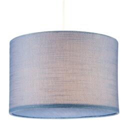Rackhams Glacier Lake Blue Textured Linen Pendant Lighting Shade with Diffuser - thumbnail 2