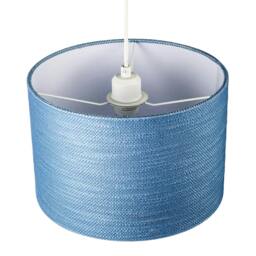 Rackhams Glacier Lake Blue Textured Linen Pendant Lighting Shade with Diffuser - thumbnail 4