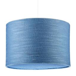 Rackhams Glacier Lake Blue Textured Linen Pendant Lighting Shade with Diffuser - thumbnail 1