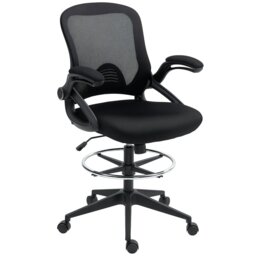 Rackhams Office Stool, 360 Degree Swivel Height Adjustable Chair, Black - Black - Yes - Drafting Chair - thumbnail 3