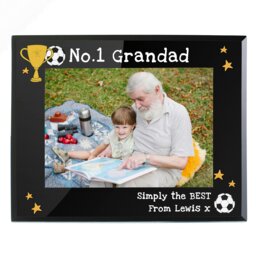 Rackhams Personalised Simply The Best 5x7 Landscape Black Glass Photo Frame