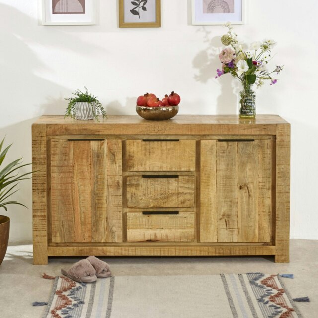 Rackhams Valor Mango Wooden Large Sideboard   2 Door & 3 Drawer - Lacquered - Wood - 1 - image 1