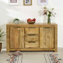 Rackhams Valor Mango Wooden Large Sideboard   2 Door & 3 Drawer - Lacquered - Wood - 1