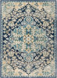 Rackhams Murat-Vintage Blue Yellow Grey Traditional Boho Rug - 160 x 220 cm - thumbnail 2