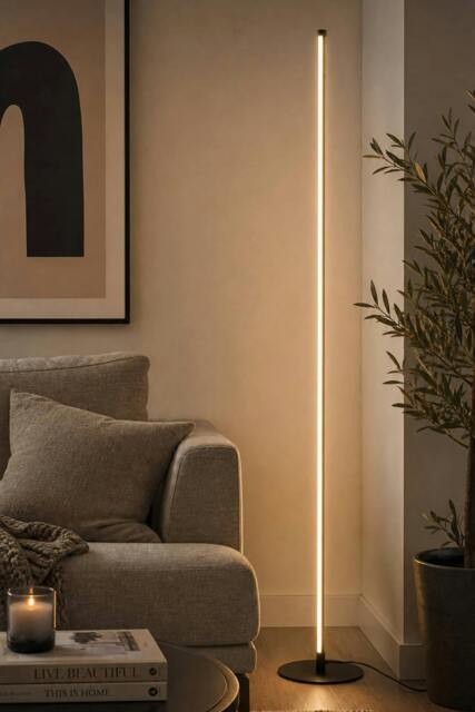 Rackhams Dimmable LED Floor Lamp with Remote Control - Black - image 1