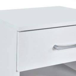 Rackhams Pair of Highbury 1 Drawer Open Shelf Bedside Tables - White - thumbnail 4