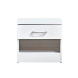 Rackhams Pair of Highbury 1 Drawer Open Shelf Bedside Tables - White - thumbnail 6