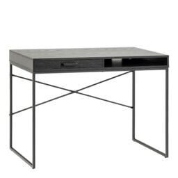 Rackhams Seaford 1 Drawer Office Desk in Ash Black - 1 - Black - 45 - thumbnail 1