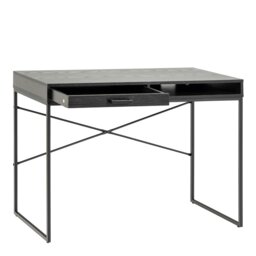Rackhams Seaford 1 Drawer Office Desk in Ash Black - 1 - Black - 45 - thumbnail 4