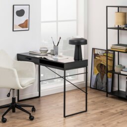 Rackhams Seaford 1 Drawer Office Desk in Ash Black - 1 - Black - 45 - thumbnail 5