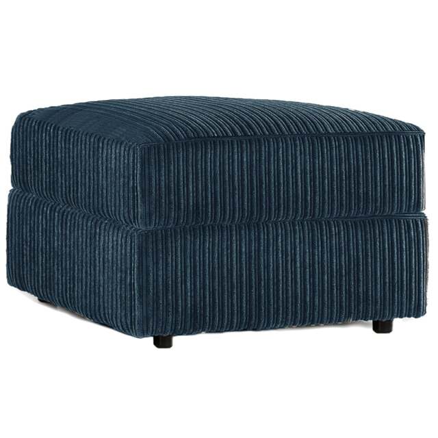 Rackhams Luxor / Ferguson / Delta Jumbo Cord Footstool - Navy Blue - image 1