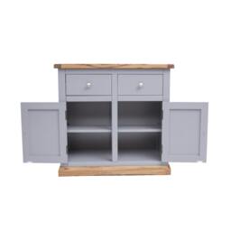Rackhams Biccari Grey 2 Drawer 2 Door Sideboard Brass Knob - Grey - thumbnail 6