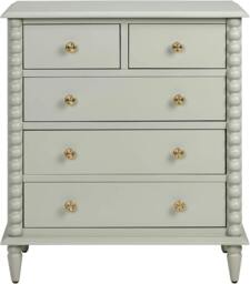 Rackhams Cromwell 2 over 3 Chest of Drawers with Bobbin Design - Pale Olive, Green - thumbnail 6