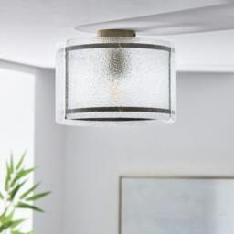 Rackhams Traynor Clear And Antique Brass Flush Ceiling Light - thumbnail 2