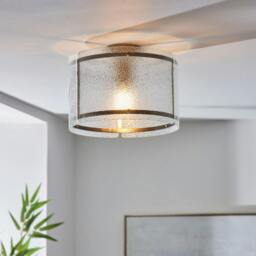 Rackhams Traynor Clear And Antique Brass Flush Ceiling Light