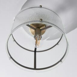 Rackhams Traynor Clear And Antique Brass Flush Ceiling Light - thumbnail 4
