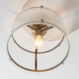Rackhams Traynor Clear And Antique Brass Flush Ceiling Light - thumbnail 3