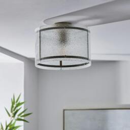 Rackhams Traynor Clear And Antique Brass Flush Ceiling Light - thumbnail 5