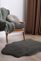 Rackhams Luxury Fur Grey Shaggy Rug – Ultra-Soft Geometric - 70X120 cm - thumbnail 5