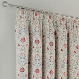 "Rackhams Red 100% Blackout Floral Thermal Pair of Curtains Tape Top Header Curtains for Living Rooms and Bedrooms - 65"" (165cm) Width x 90"" (229cm) Drop - Blue" - thumbnail 3