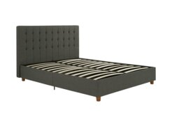 Rackhams Emily Upholstered Bed Fabric Grey - Double - thumbnail 4