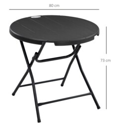 Rackhams Round Garden Dining Table for 4, Foldable Outdoor Table for Garden - thumbnail 6