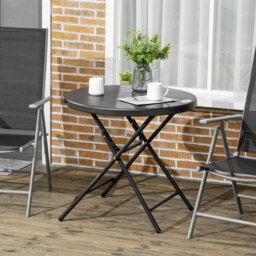 Rackhams Round Garden Dining Table for 4, Foldable Outdoor Table for Garden - thumbnail 3