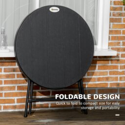 Rackhams Round Garden Dining Table for 4, Foldable Outdoor Table for Garden - thumbnail 4