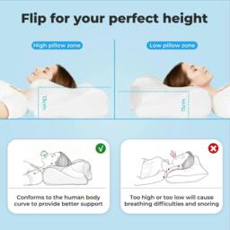 Rackhams Ergonomic Neck Pillow Memory Foam for Sleep Well Breathable Washable Cover - thumbnail 5