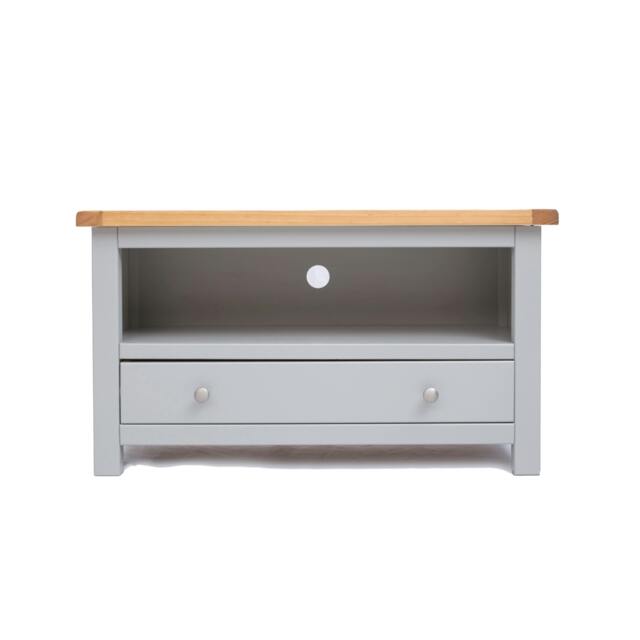 Rackhams Argenta Light Grey 1 Drawer TV Cabinet Chrome Knob - Light Grey - image 1