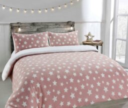 Rackhams Teddy Stars Fluffy and Warm Fleece Duvet Cover Set - Silver - King - thumbnail 2