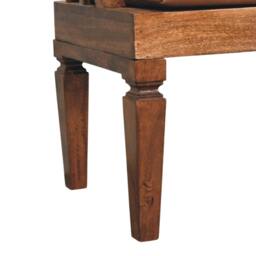 Rackhams Solid Wood Bordeaux Leather Bench - thumbnail 5