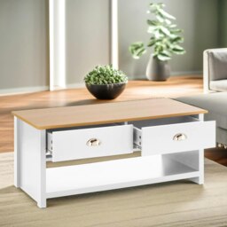 Rackhams Coffee Table With 2 Drawers Oak - thumbnail 3