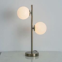 Rackhams Lior 2 Light Antique Brass & Glass Table Lamp