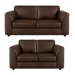 Rackhams Dalmore Leather Sofa Suite - Brown - thumbnail 1
