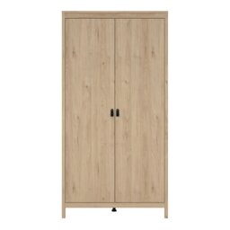 Rackhams Barcelona Wardrobe with 2 Doors in Jackson Hickory Oak - Brown - Malemine - 1 - thumbnail 2