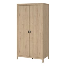 Rackhams Barcelona Wardrobe with 2 Doors in Jackson Hickory Oak - Brown - Malemine - 1 - thumbnail 3